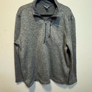 Eddie Bauer Men’s XL Gray 1/4 Zip Fleece Pullover Soft Cozy Sweater